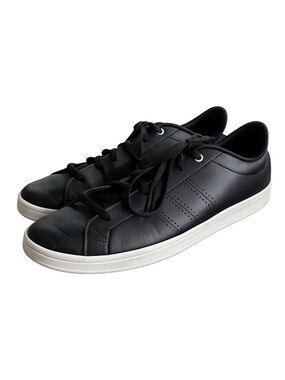 Adidas Advantage Clean QT Black/White Sneakers - Sleek Low-Profile - Sz 8